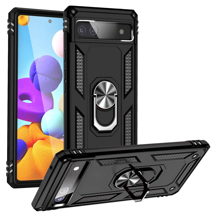 For Google Pixel 6a Shockproof TPU + PC Phone Case with Holder