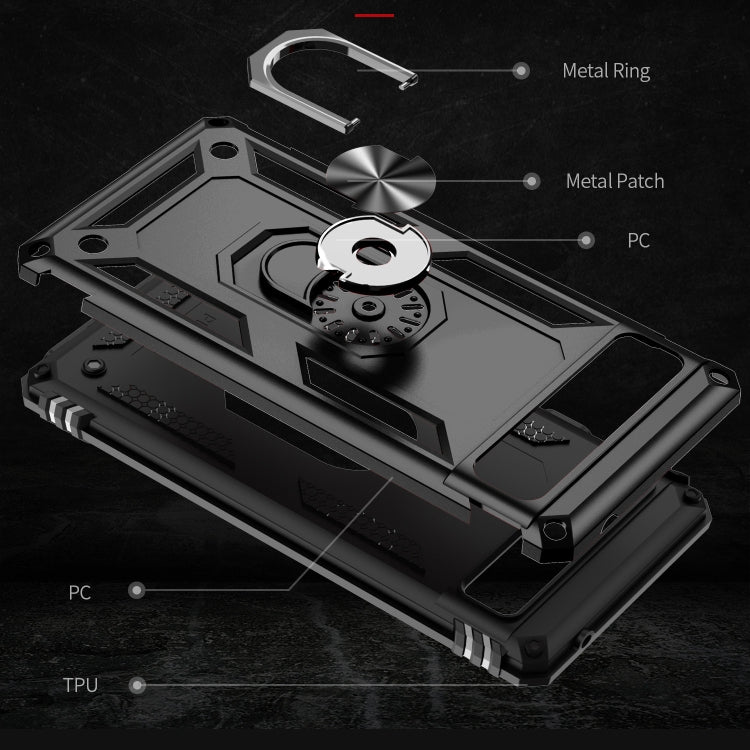For Google Pixel 6a Shockproof TPU + PC Phone Case with Holder