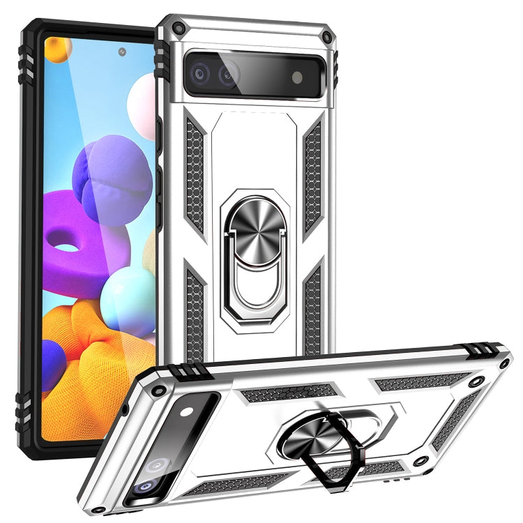 For Google Pixel 6a Shockproof TPU + PC Phone Case with Holder