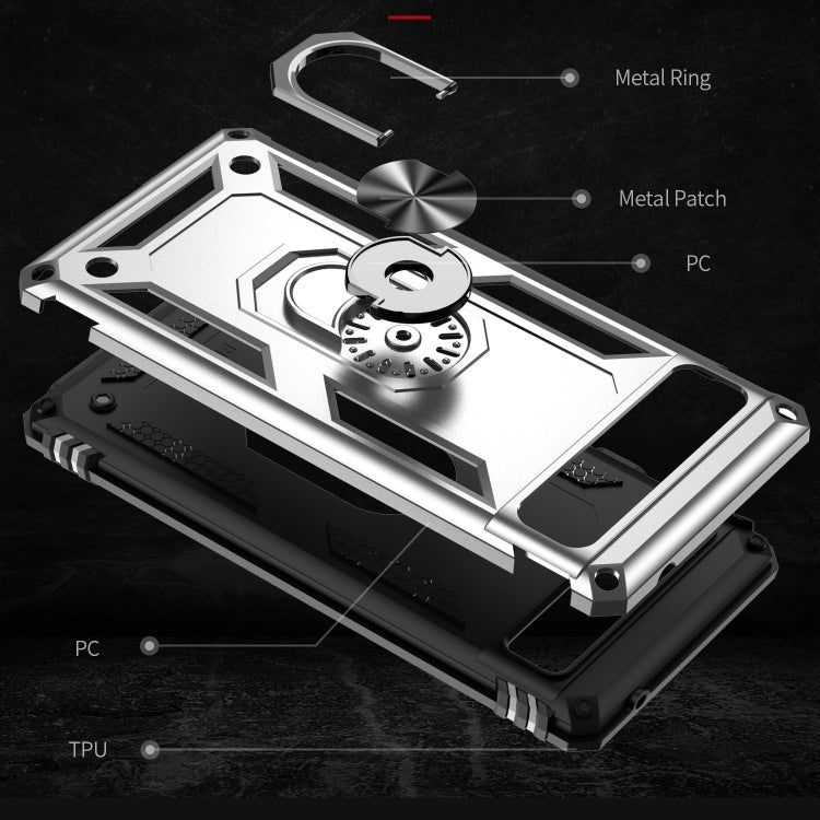 For Google Pixel 6a Shockproof TPU + PC Phone Case with Holder