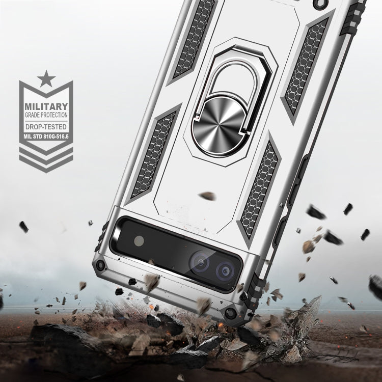 For Google Pixel 6a Shockproof TPU + PC Phone Case with Holder