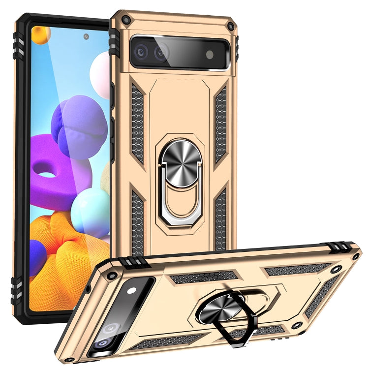 For Google Pixel 6a Shockproof TPU + PC Phone Case with Holder