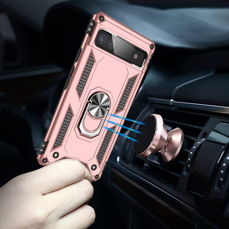 For Google Pixel 6a Shockproof TPU + PC Phone Case with Holder