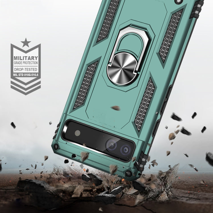 For Google Pixel 6a Shockproof TPU + PC Phone Case with Holder