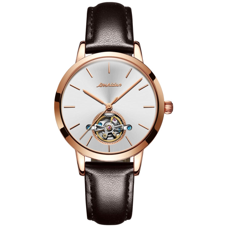 JIN SHI DUN 8812 Women Simple Hollowed Waterproof Automatic Mechanical Watch