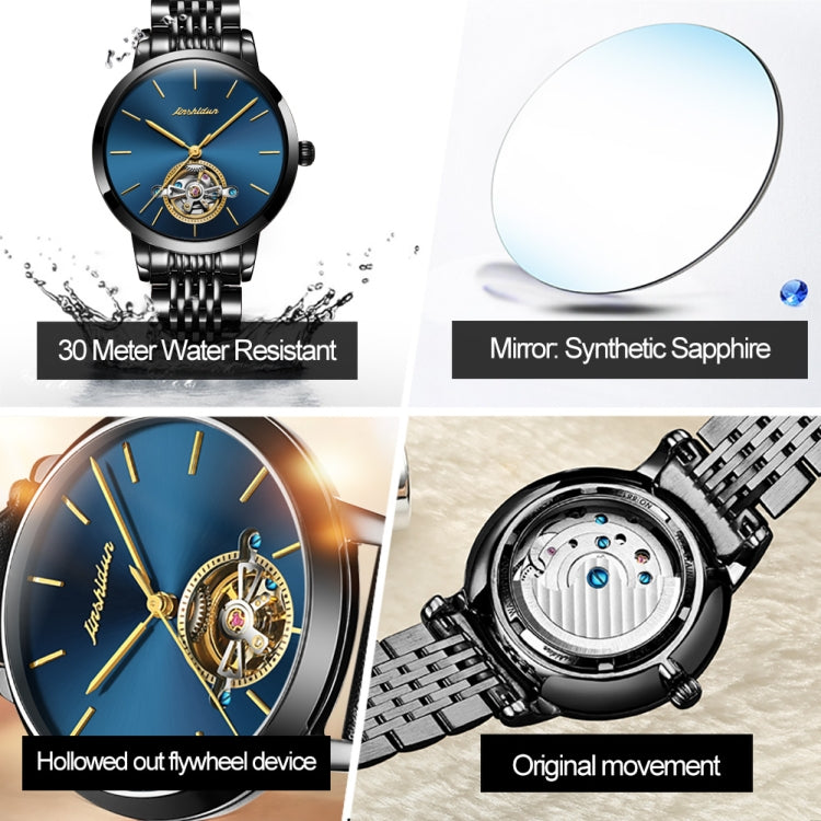 JIN SHI DUN 8812 Women Simple Hollowed Waterproof Automatic Mechanical Watch