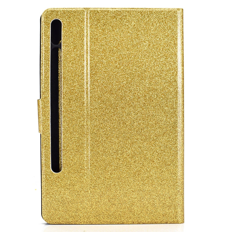 For Samsung Galaxy Tab S8 / S7 Varnish Glitter Powder Smart Leather Tablet Case