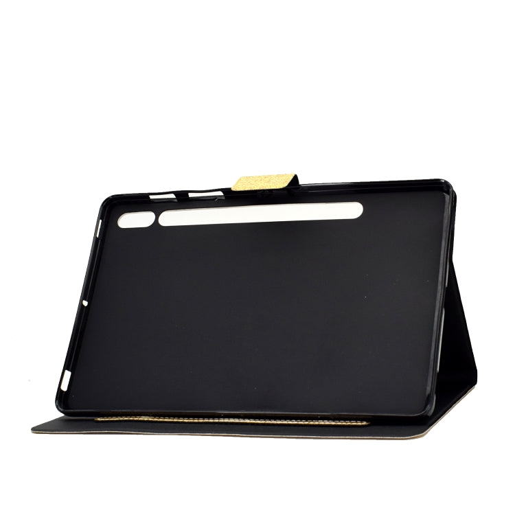 For Samsung Galaxy Tab S8 / S7 Varnish Glitter Powder Smart Leather Tablet Case
