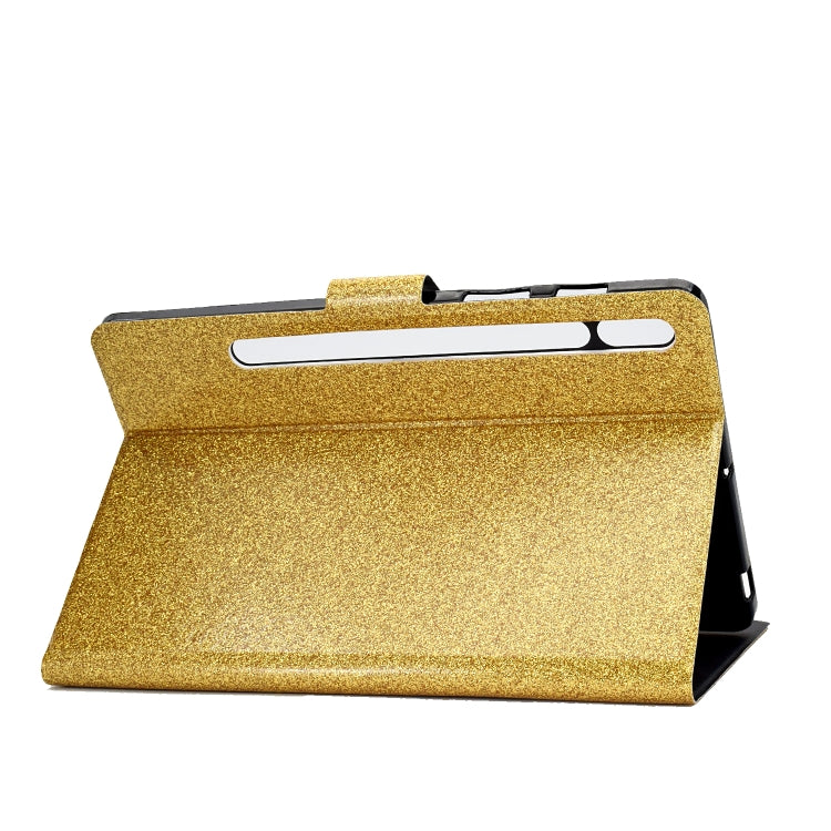 For Samsung Galaxy Tab S8 / S7 Varnish Glitter Powder Smart Leather Tablet Case