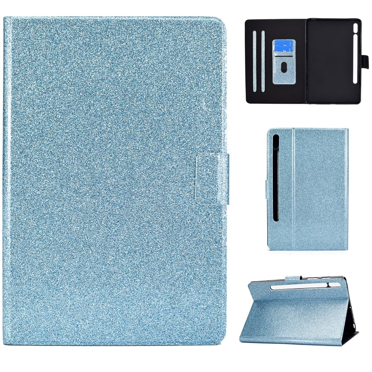 For Samsung Galaxy Tab S8 / S7 Varnish Glitter Powder Smart Leather Tablet Case