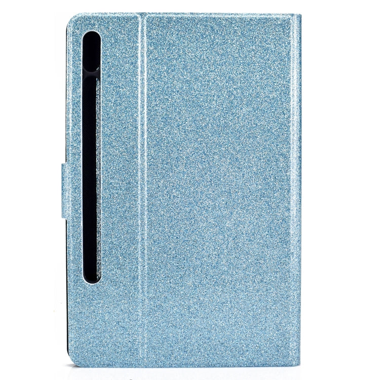 For Samsung Galaxy Tab S8 / S7 Varnish Glitter Powder Smart Leather Tablet Case