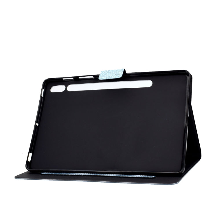 For Samsung Galaxy Tab S8 / S7 Varnish Glitter Powder Smart Leather Tablet Case