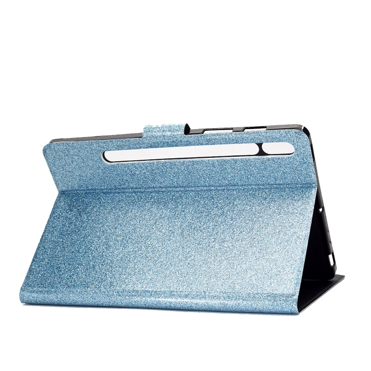For Samsung Galaxy Tab S8 / S7 Varnish Glitter Powder Smart Leather Tablet Case