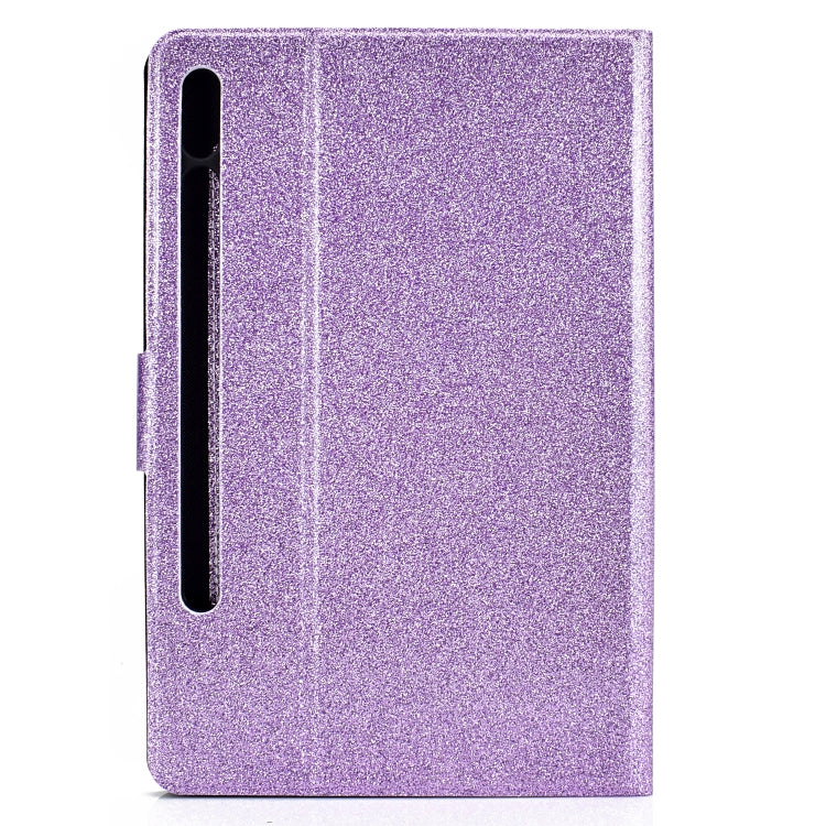 For Samsung Galaxy Tab S8 / S7 Varnish Glitter Powder Smart Leather Tablet Case
