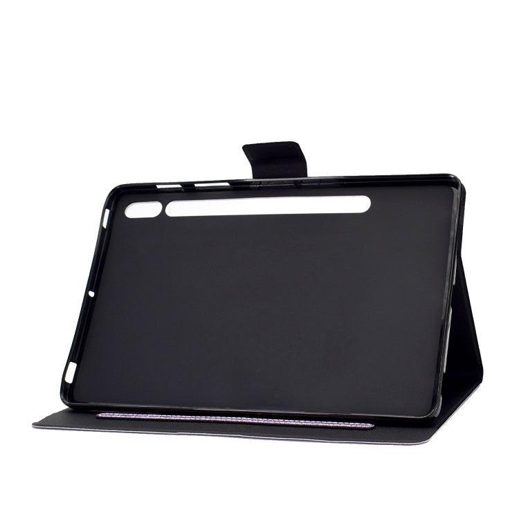 For Samsung Galaxy Tab S8 / S7 Varnish Glitter Powder Smart Leather Tablet Case
