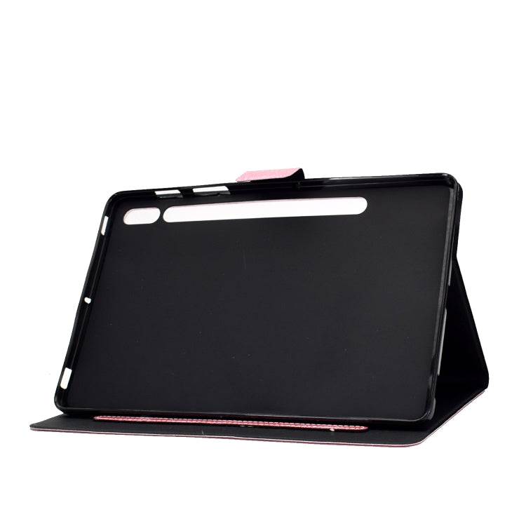 For Samsung Galaxy Tab S8 / S7 Varnish Glitter Powder Smart Leather Tablet Case