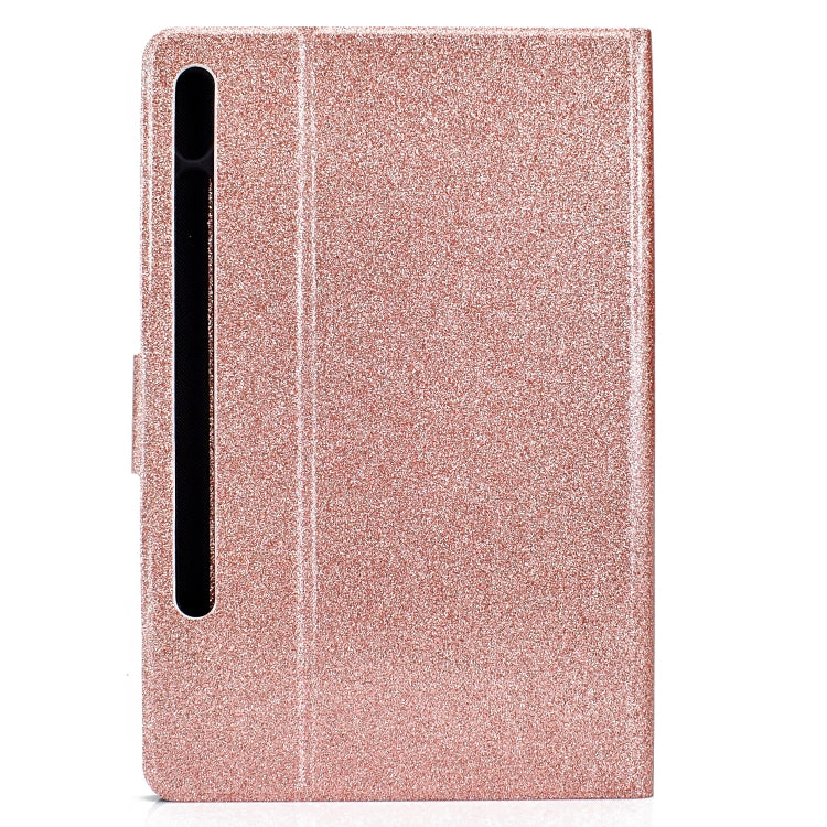 For Samsung Galaxy Tab S8 / S7 Varnish Glitter Powder Smart Leather Tablet Case