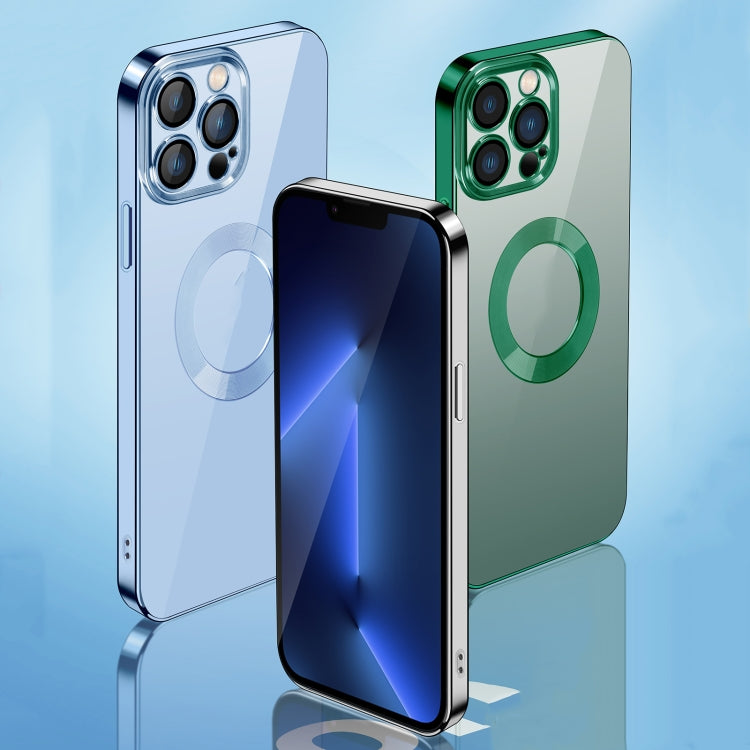For iPhone 12 Pro Max 9D Electroplated Edge Lens Film Clear PC + TPU Shockproof Case
