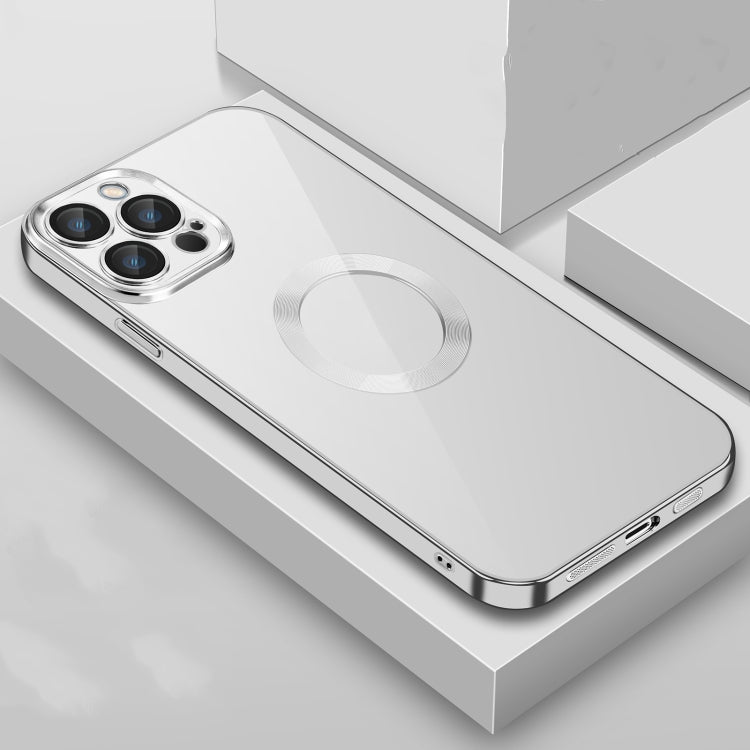For iPhone 13 Pro Max 9D Electroplated Edge Lens Film Clear PC + TPU Shockproof Case