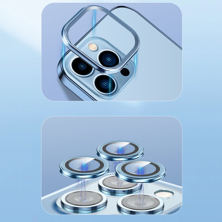 For iPhone 13 Pro Max 9D Electroplated Edge Lens Film Clear PC + TPU Shockproof Case