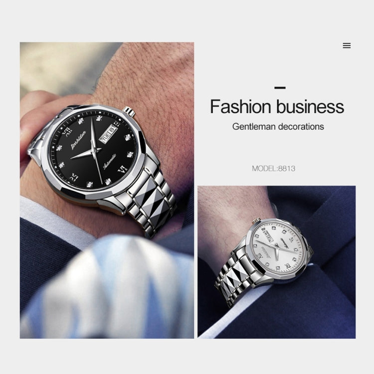 JIN SHI DUN 8813 Fashion Waterproof Luminous Automatic Mechanical Watch, Style:Men