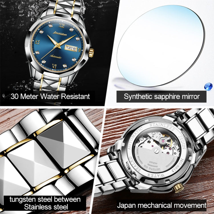 JIN SHI DUN 8813 Fashion Waterproof Luminous Automatic Mechanical Watch, Style:Men