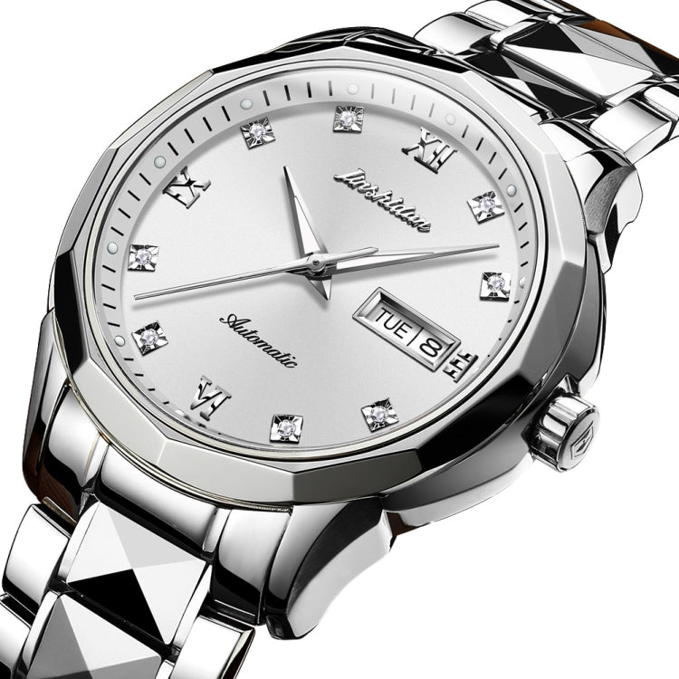 JIN SHI DUN 8813 Fashion Waterproof Luminous Automatic Mechanical Watch, Style:Men