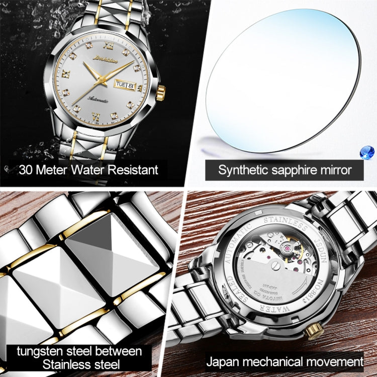 JIN SHI DUN 8813 Fashion Waterproof Luminous Automatic Mechanical Watch, Style:Men