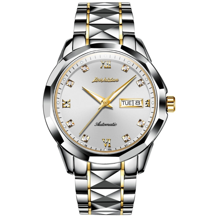 JIN SHI DUN 8813 Fashion Waterproof Luminous Automatic Mechanical Watch, Style:Men