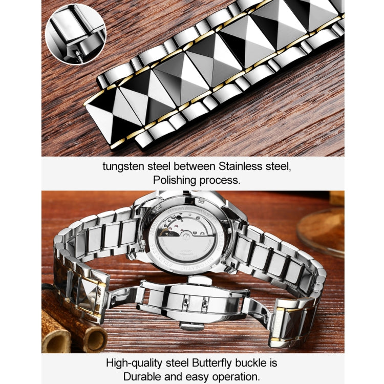 JIN SHI DUN 8813 Fashion Waterproof Luminous Automatic Mechanical Watch, Style:Men