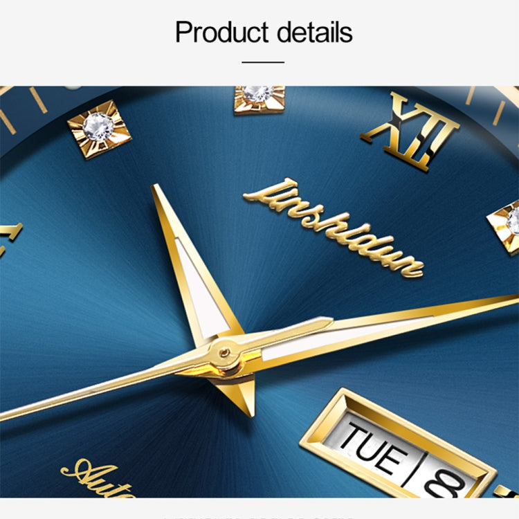 JIN SHI DUN 8813 Fashion Waterproof Luminous Automatic Mechanical Watch, Style:Men