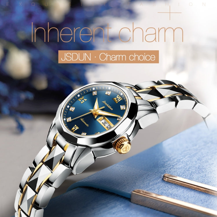 JIN SHI DUN 8813 Fashion Waterproof Luminous Automatic Mechanical Watch, Style:Women