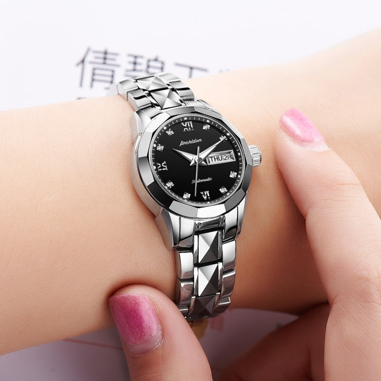 JIN SHI DUN 8813 Fashion Waterproof Luminous Automatic Mechanical Watch, Style:Women