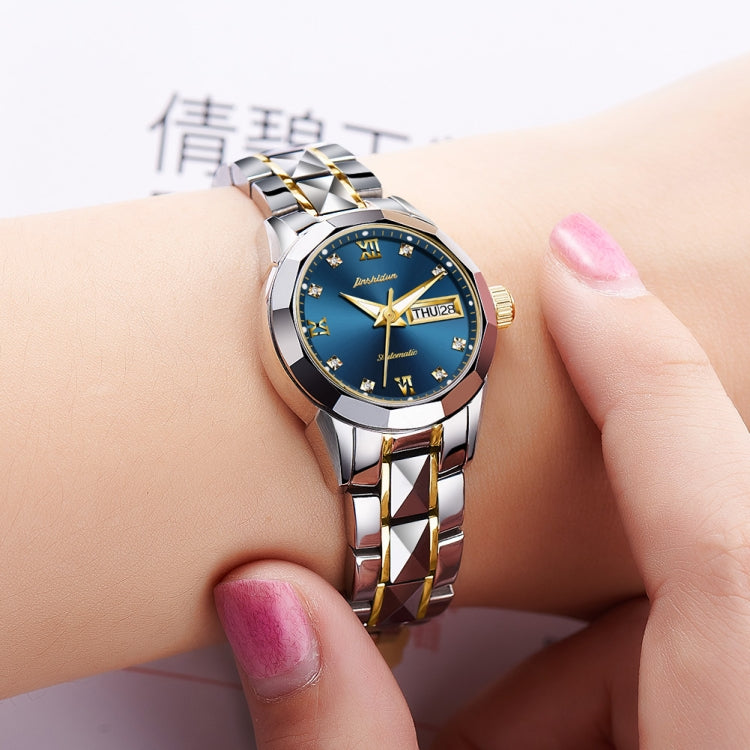 JIN SHI DUN 8813 Fashion Waterproof Luminous Automatic Mechanical Watch, Style:Women