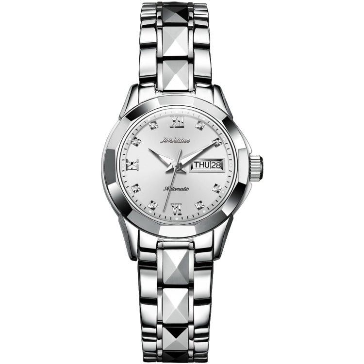 JIN SHI DUN 8813 Fashion Waterproof Luminous Automatic Mechanical Watch, Style:Women