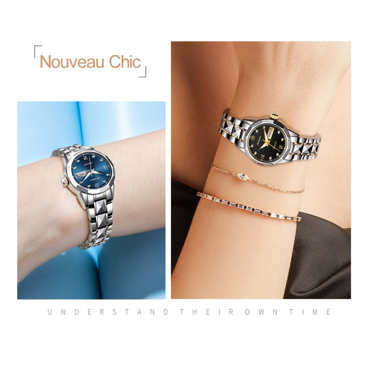 JIN SHI DUN 8813 Fashion Waterproof Luminous Automatic Mechanical Watch, Style:Women