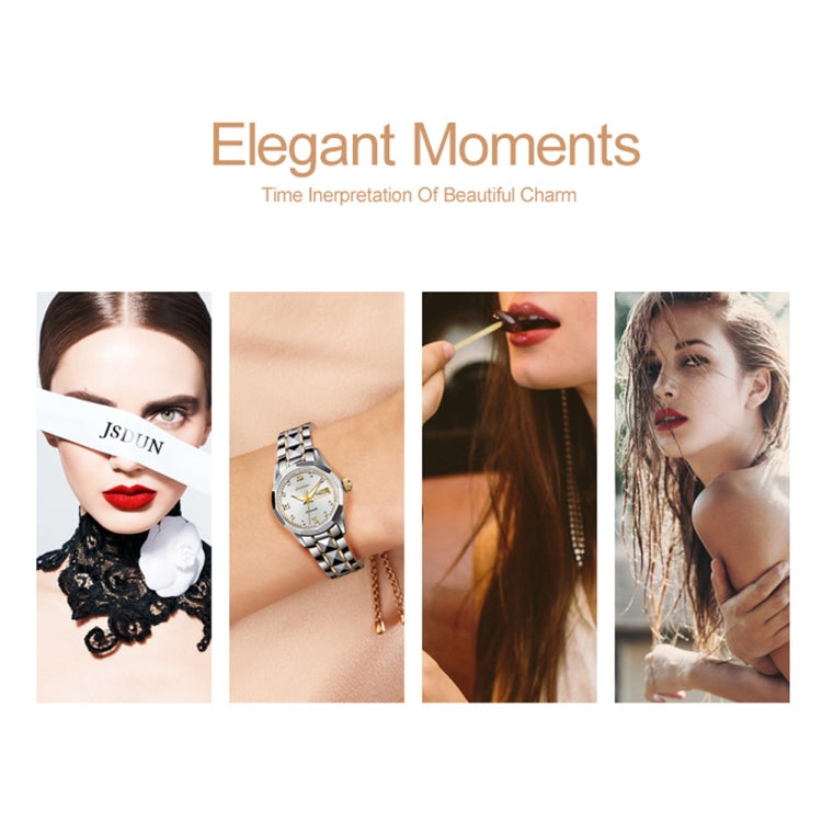 JIN SHI DUN 8813 Fashion Waterproof Luminous Automatic Mechanical Watch, Style:Women