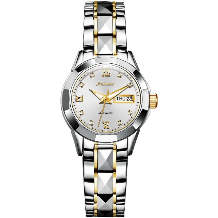 JIN SHI DUN 8813 Fashion Waterproof Luminous Automatic Mechanical Watch, Style:Women