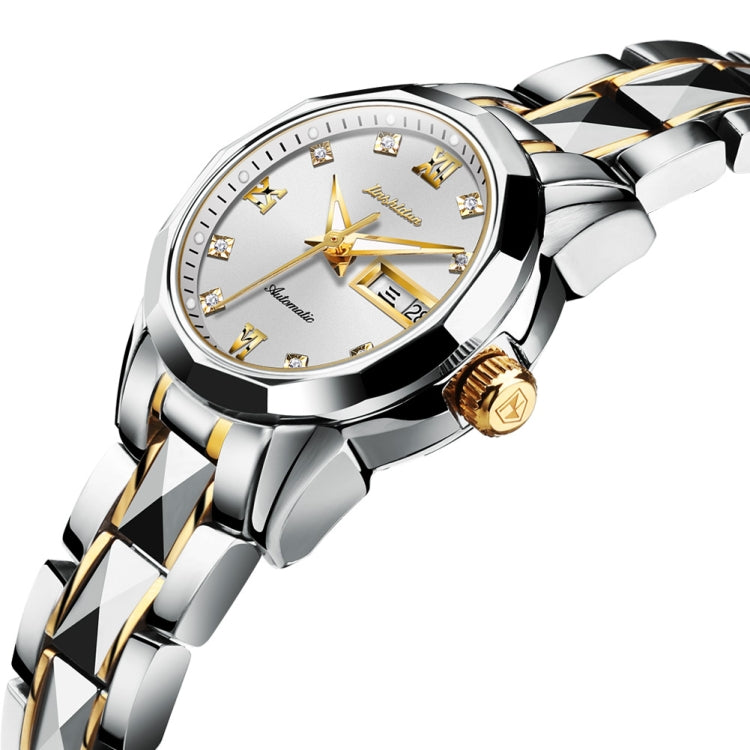 JIN SHI DUN 8813 Fashion Waterproof Luminous Automatic Mechanical Watch, Style:Women