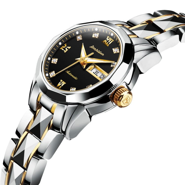 JIN SHI DUN 8813 Fashion Waterproof Luminous Automatic Mechanical Watch, Style:Women