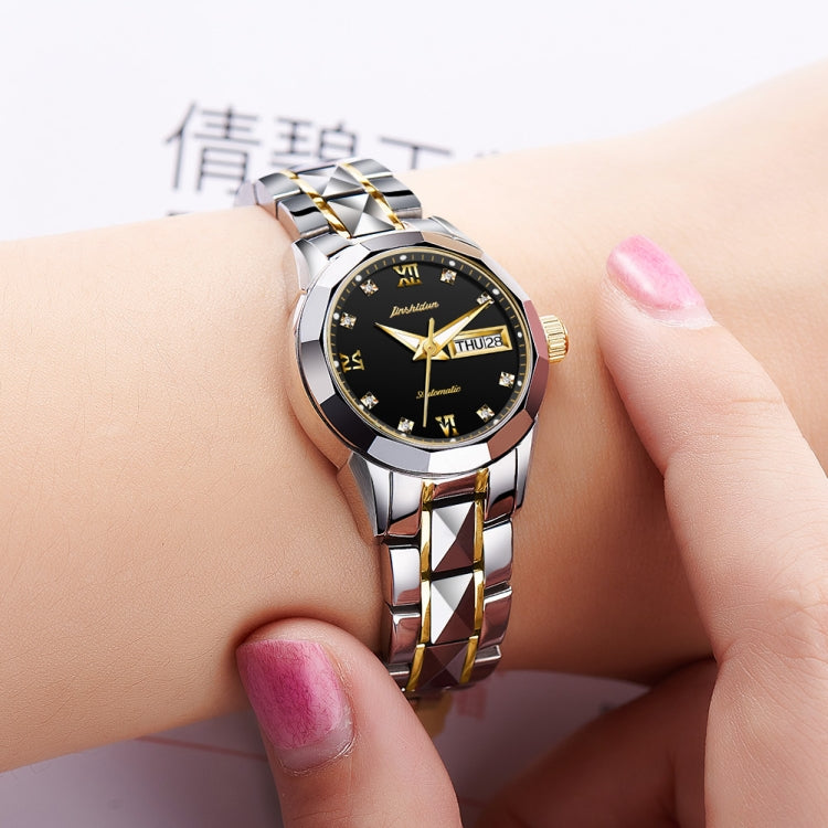 JIN SHI DUN 8813 Fashion Waterproof Luminous Automatic Mechanical Watch, Style:Women