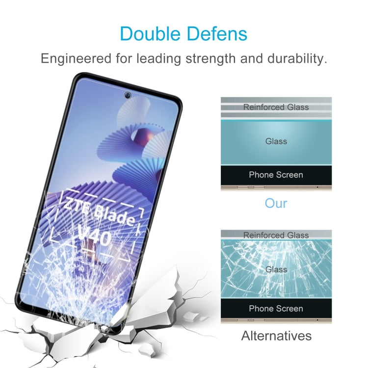 10 PCS 0.26mm 9H 2.5D Tempered Glass Film For ZTE Blade V40