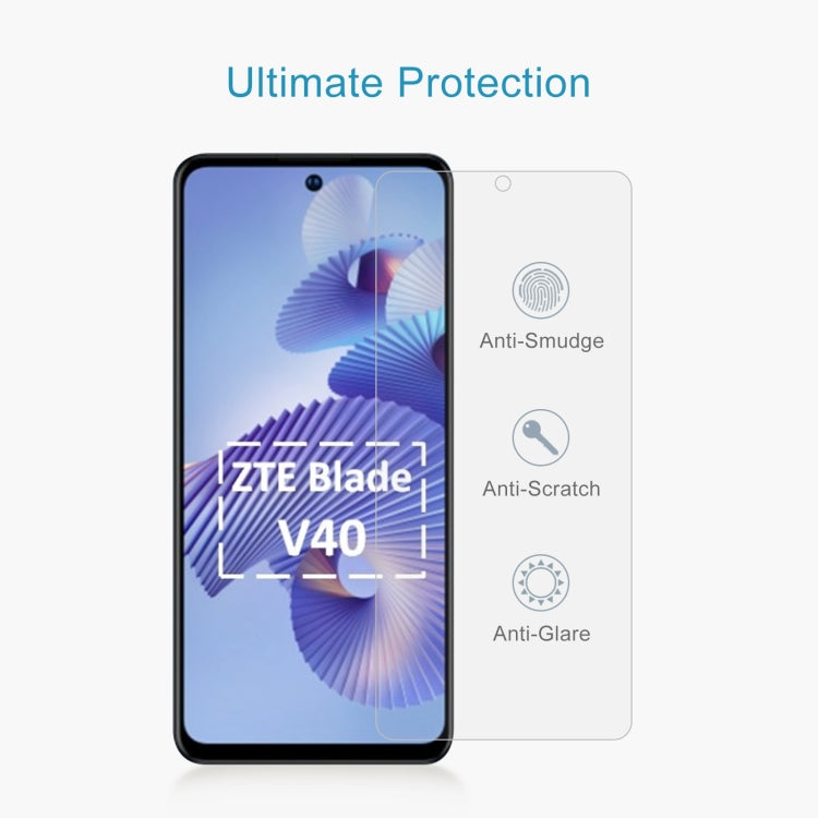 50 PCS 0.26mm 9H 2.5D Tempered Glass Film For ZTE Blade V40