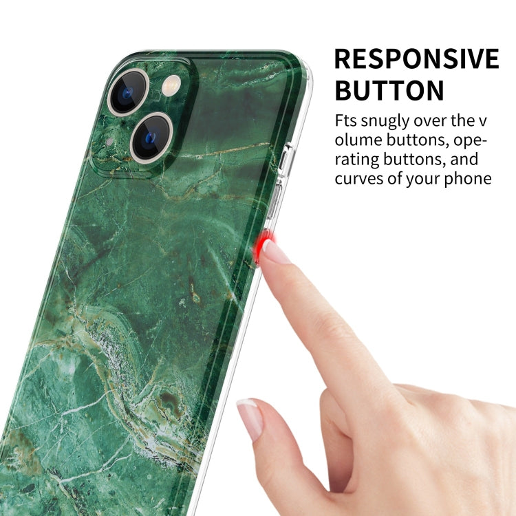 For iPhone 13 Glossy Marble Stripe Straight Edge Case