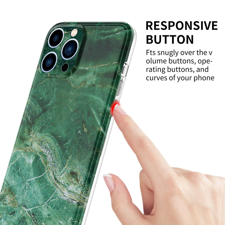 For iPhone 13 Pro Glossy Marble Stripe Straight Edge Case