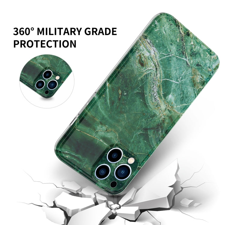 For iPhone 13 Pro Glossy Marble Stripe Straight Edge Case