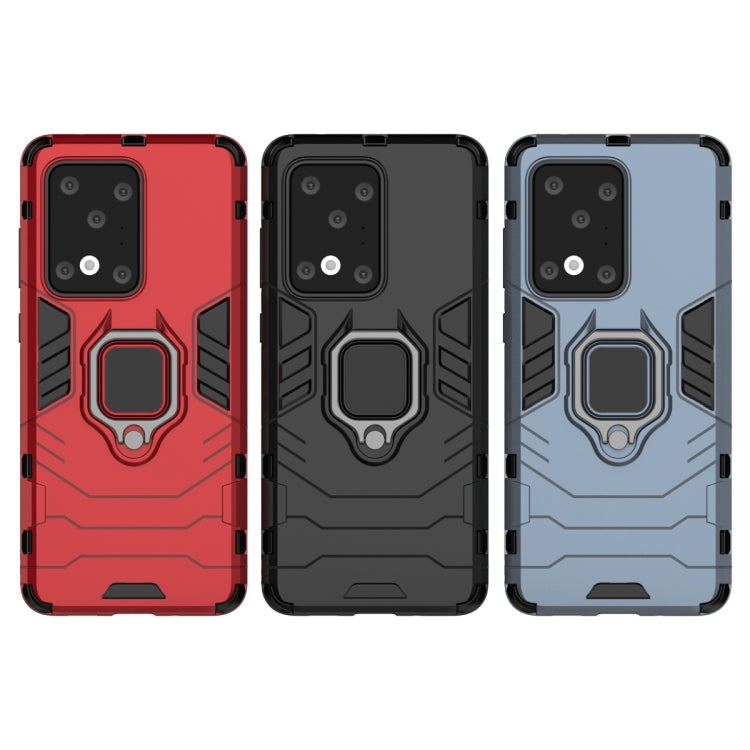 For Galaxy S20 Ultra Shockproof PC + TPU Protective Case with Magnetic Ring Holder