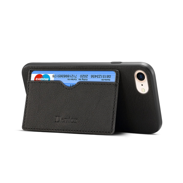 For iPhone 7 / 8 Denior V3 Luxury Car Cowhide Leather Protective Case with Holder & Card Slot