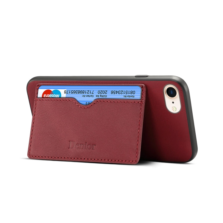 For iPhone 7 / 8 Denior V3 Luxury Car Cowhide Leather Protective Case with Holder & Card Slot