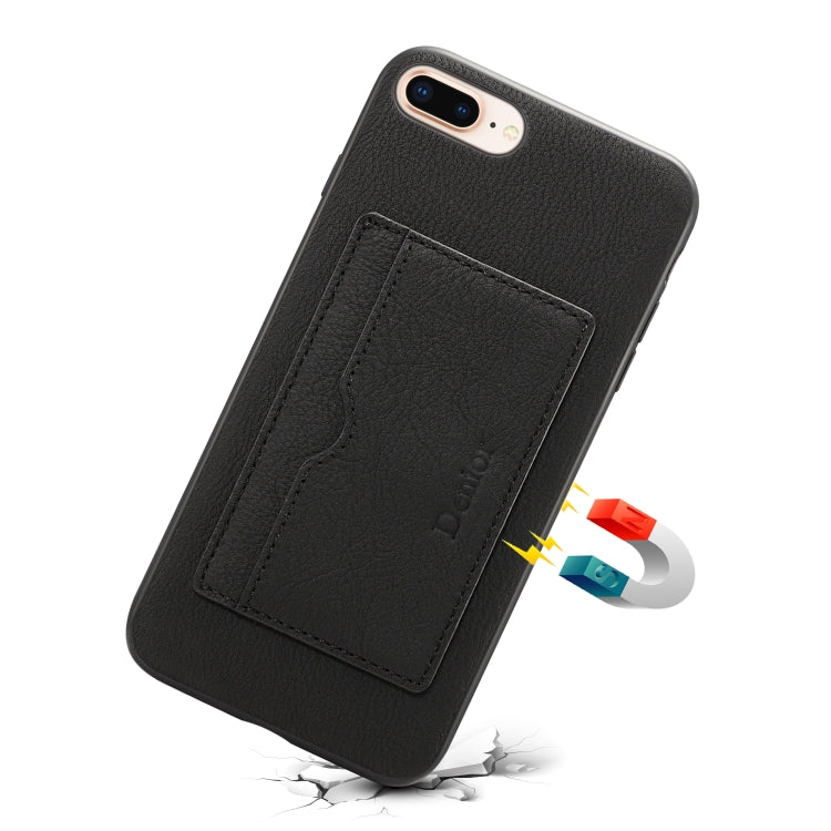 For iPhone 7 Plus / 8 Plus Denior V3 Luxury Car Cowhide Leather Protective Case with Holder & Card Slot